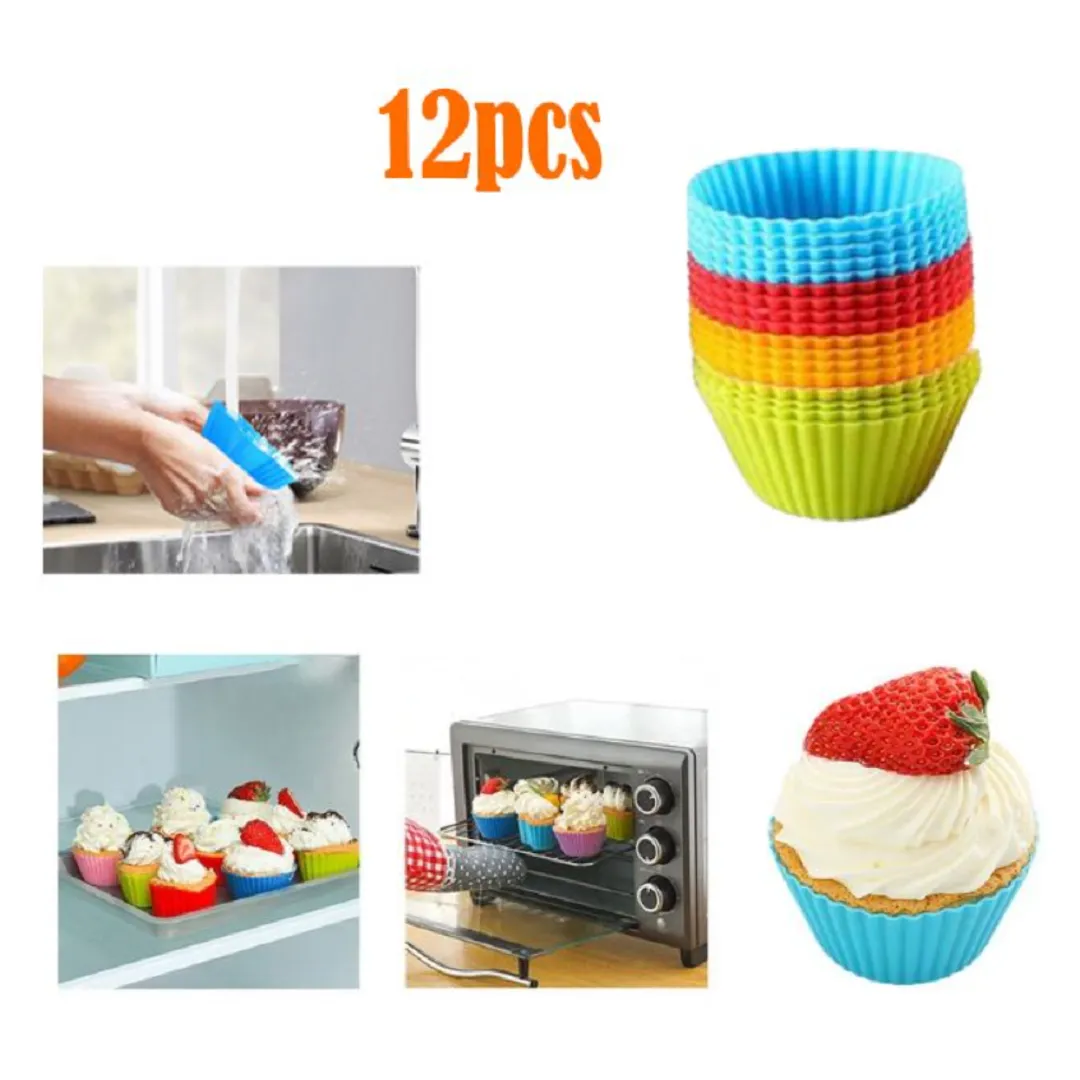 12 Moules à Gâteaux en Silicone pour des cupcake Parfaits 