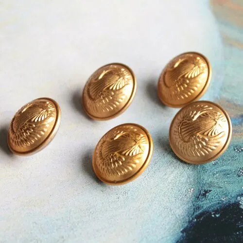 5 boutons anciens militaires français, g.d.paris, boutons à queue dorés, 2.1 cm, 21 m, 1379