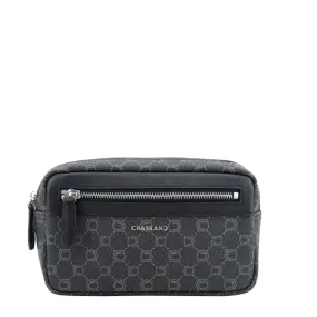 Banane en toile enduite siglée garnie cuir noir - ICONE | 3 Suisses