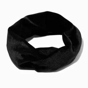 Bandeau torsadé en imitation velours noir