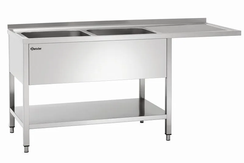 Bartscher évier centre 700 B1800 2 bacs à gauche 306360 acheter à bas prix 