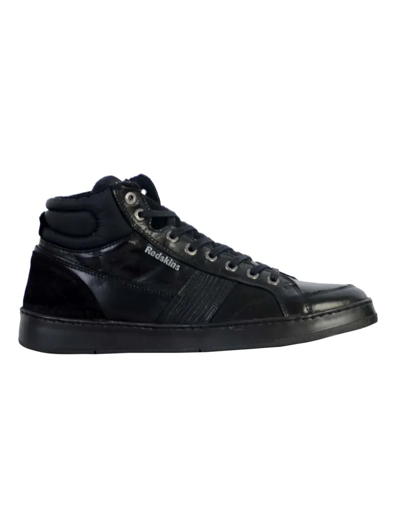 Basket Montante Cuir Redskins Sabal - Noir