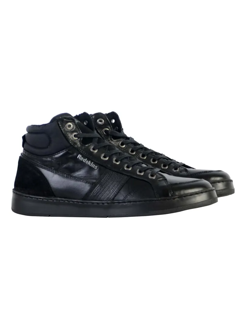 Basket Montante Cuir Redskins Sabal - Noir