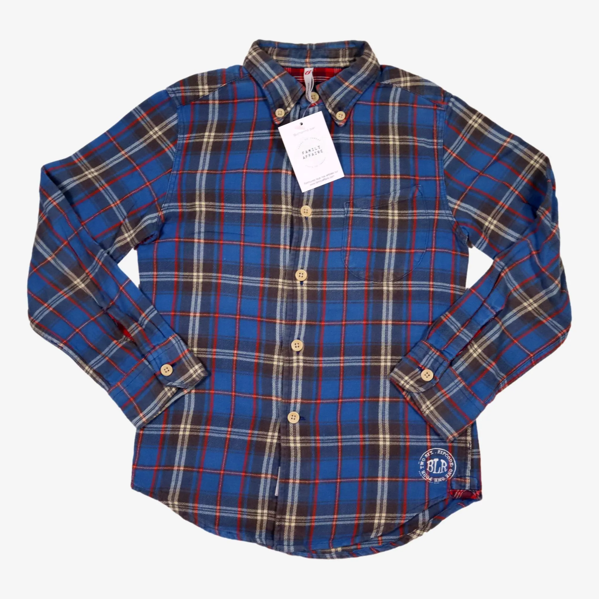 BELLEROSE 8 ans  chemise a carreaux bleu gris