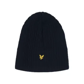 Bonnet Côtelé En Tricot Lyle & Scott Marine Foncé