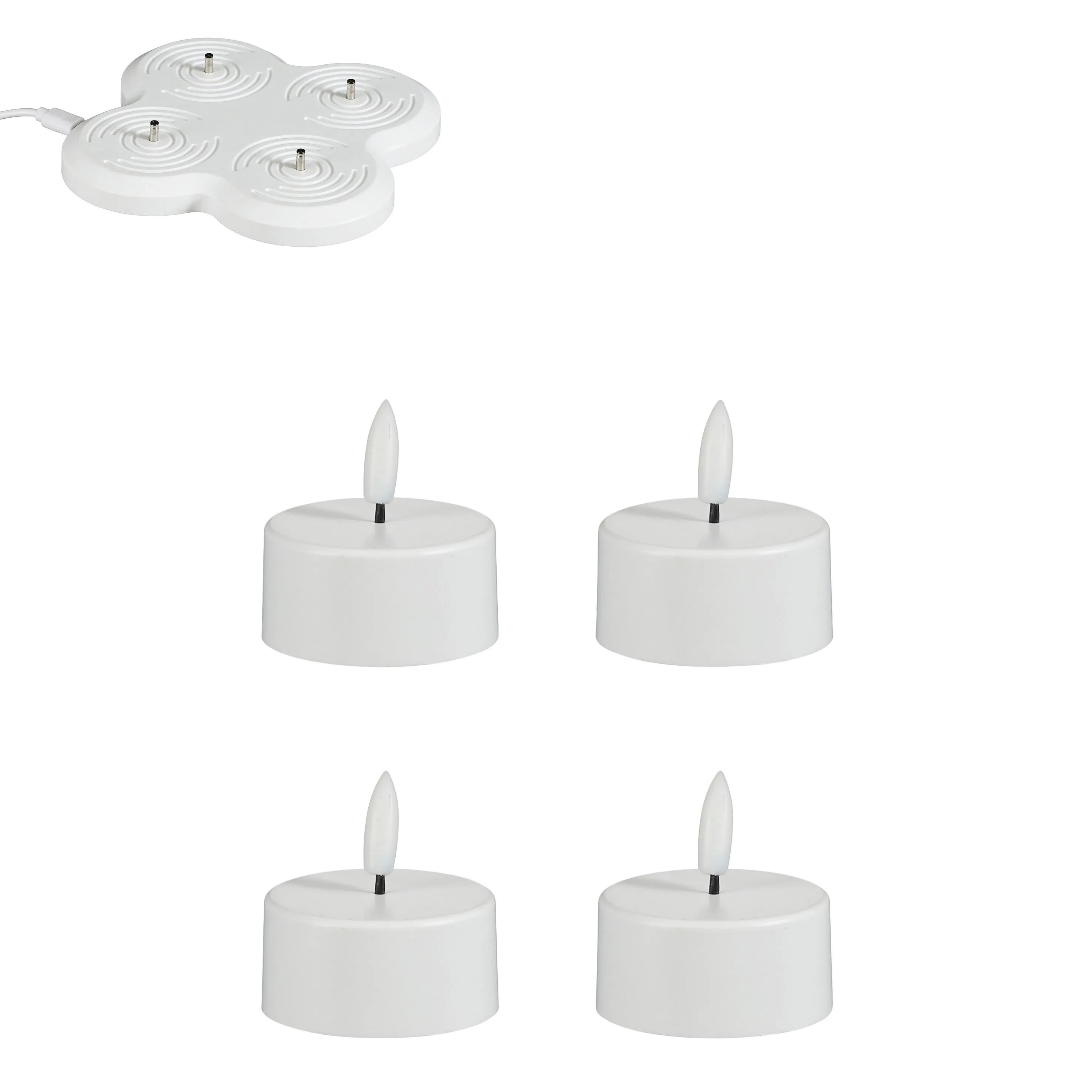 Bougie LED rechargeable 5,5 cm, lot de 4 - Donner