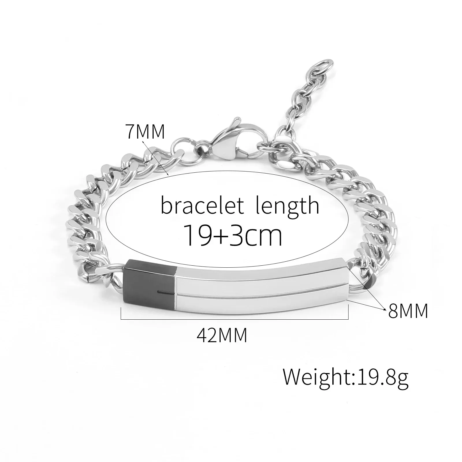 Bracelet unisexe en acier inoxydable
