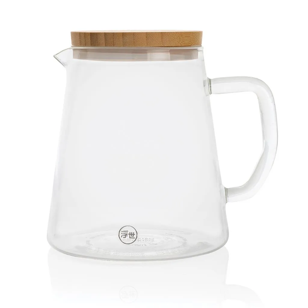 Carafe en verre avec bouchon en bambou - 1200ml - ZADIFOLD - Vertlapub