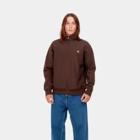 Carhartt WIP - Sweat marron à col zippé