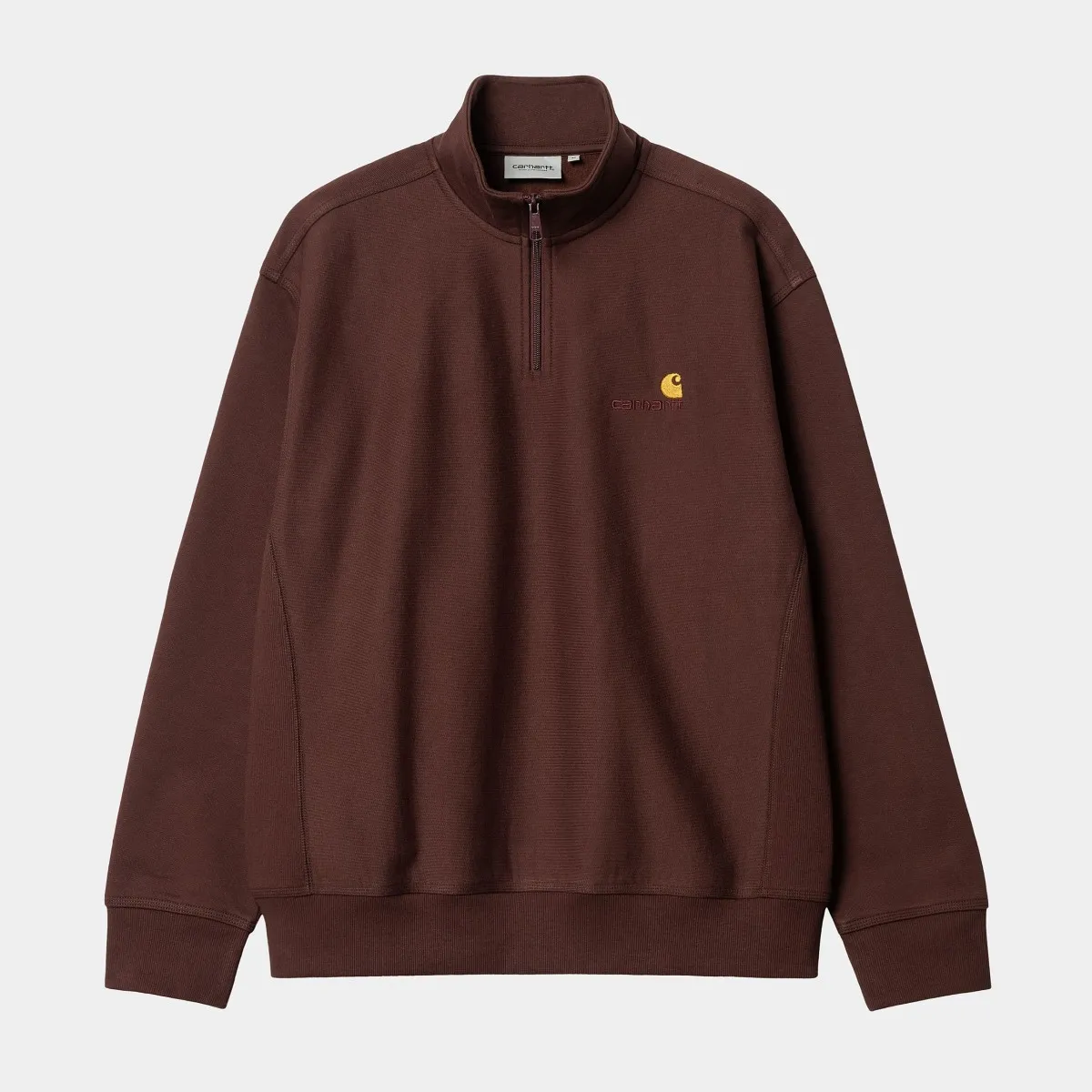 Carhartt WIP - Sweat marron à col zippé