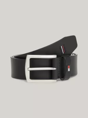 Ceinture Denton en cuir lisse | Noir | Tommy Hilfiger