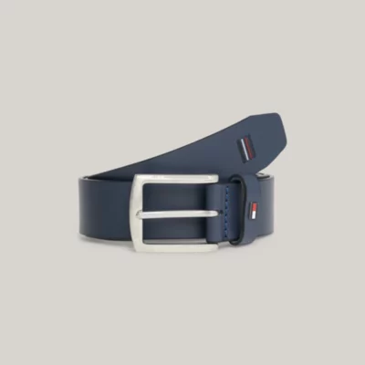 Ceinture Denton en cuir lisse | Noir | Tommy Hilfiger