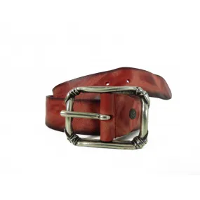 Ceinture Rouge Bernd Götz en cuir tendance à boucle fantaisie l Igert