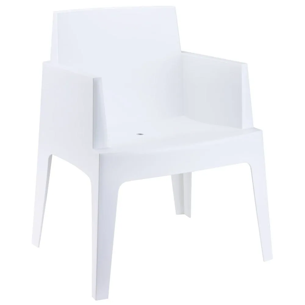 Chaise design 'plemo' blanche en matière plastique