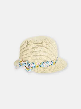 Chapeau de paille cérémonie pour bébé fille