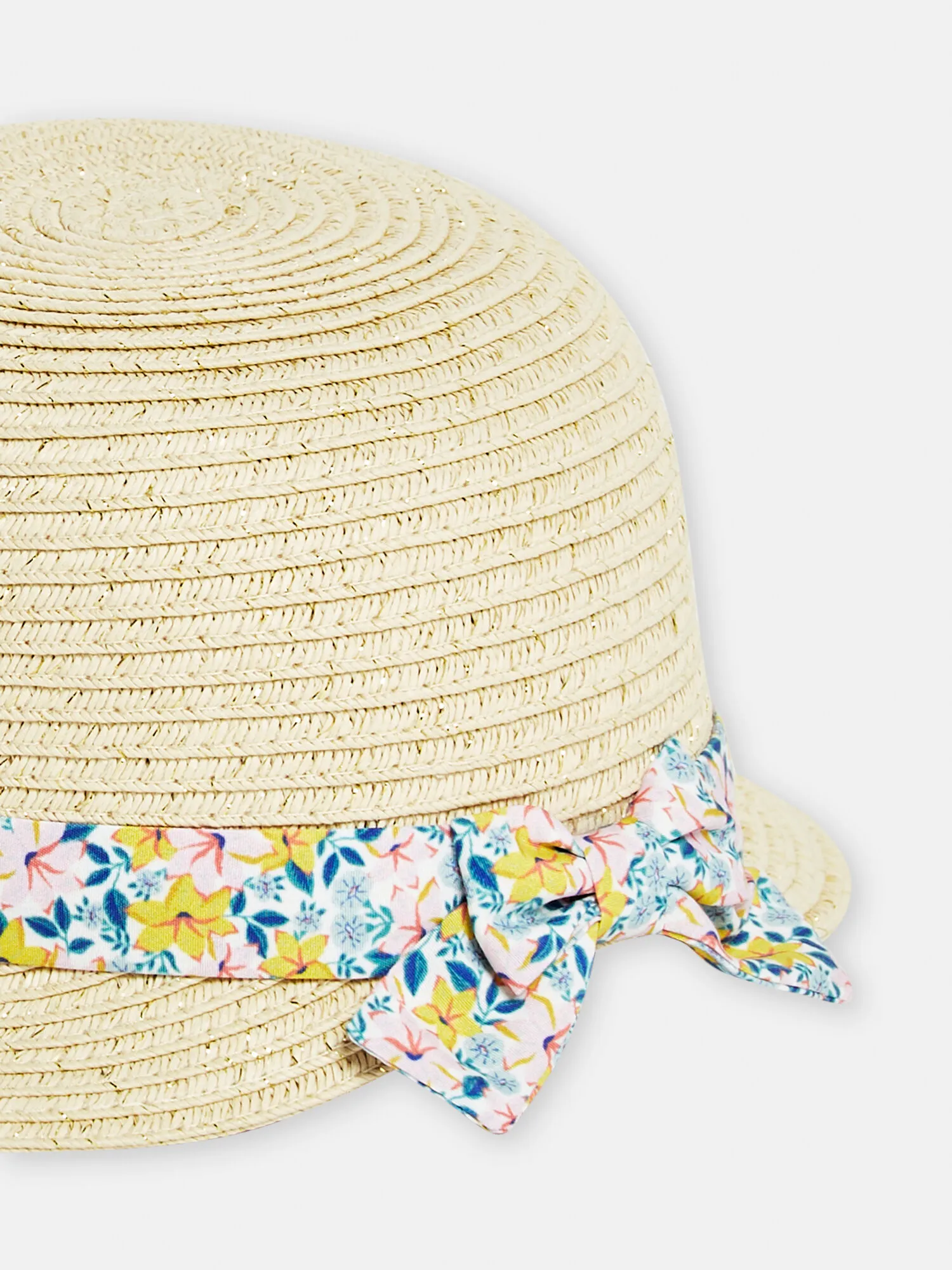 Chapeau de paille cérémonie pour bébé fille