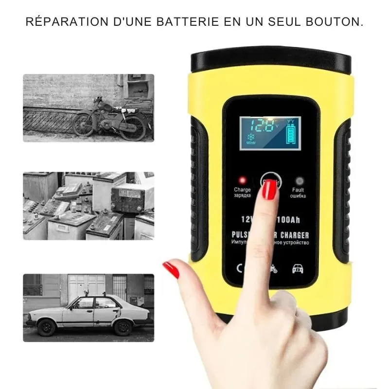 Chargeur batterie moto Automatique - 12V 6A