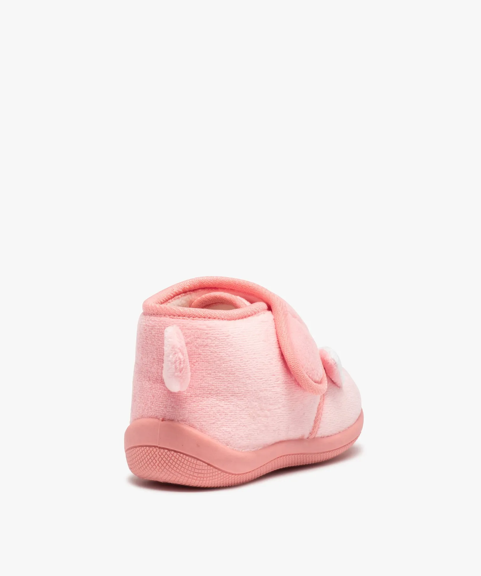 chaussons bebe fille bottillon en velours motif renard rose