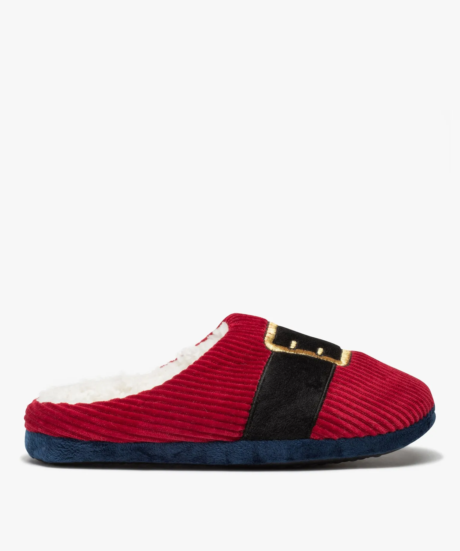chaussons homme mules en velours pere noel rouge chaussons