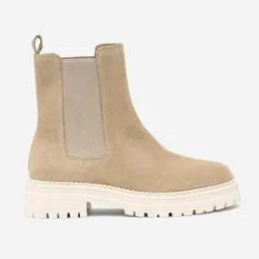 Chelsea boots TEXTO beige en cuir velours cranté - Boots / bottines Femme | ERAM