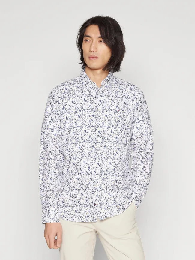 Chemise ditsy motif floral blanc bleu homme - Tommy Hilfiger | wimod