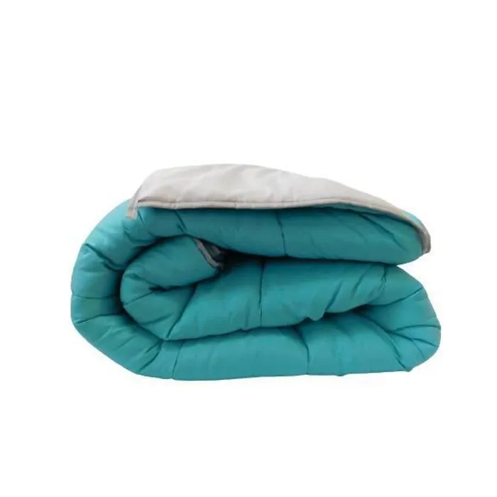 Couette Bicolore Céladon/Gris Clair - 2 personnes 220 x 240 - MI SAISON - MORTREUX