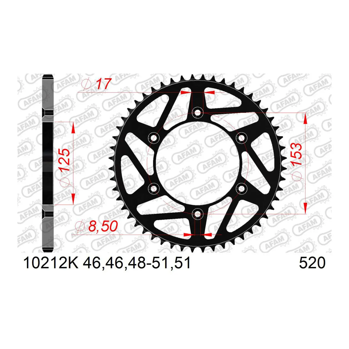 Couronne acier HDK AFAM Noir Pas 520 10212K