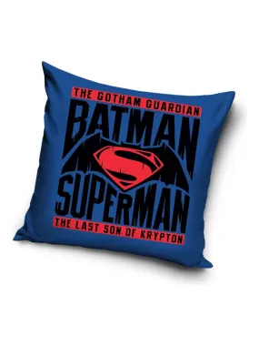 Coussin déco Batman Superman 40x40 cm - Multicolore