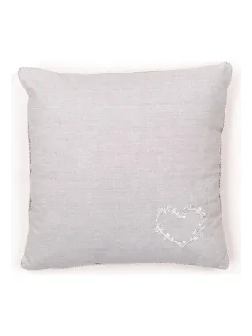 Coussin déhoussable avec broderie 'CHARME' 'TODAY' - Gris clair