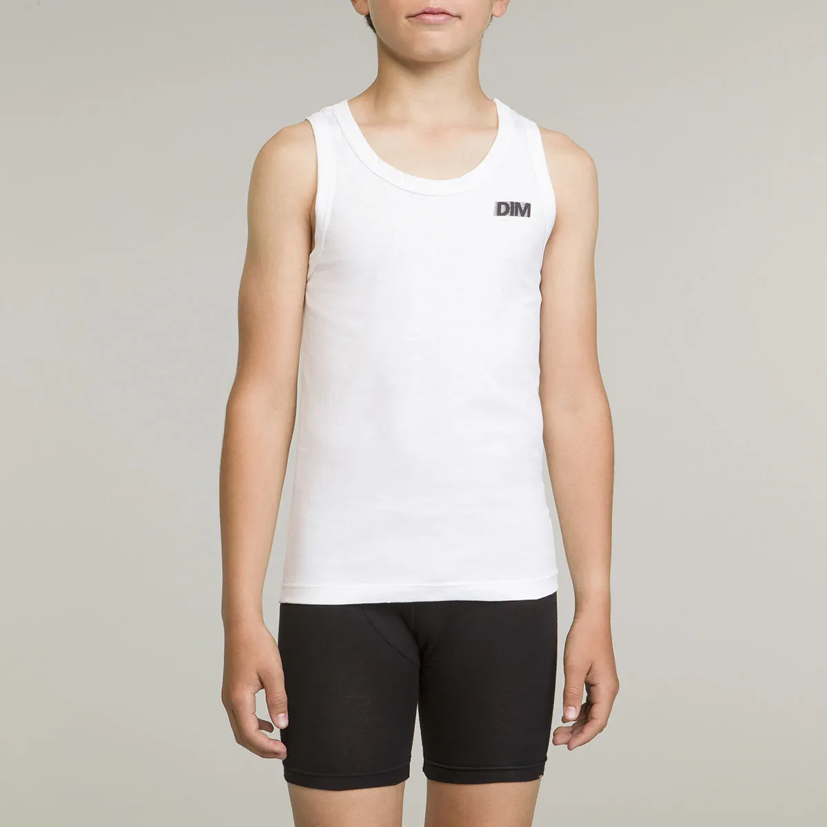 Débardeur blanc de sport pour garçon 100% coton Basic Sport
