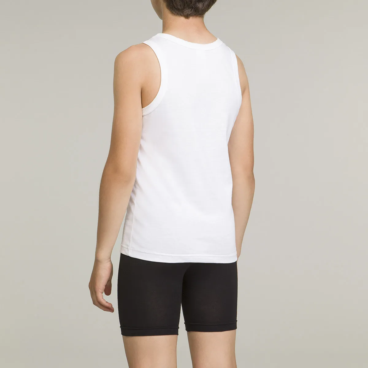 Débardeur blanc de sport pour garçon 100% coton Basic Sport
