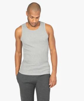 debardeur uni en maille cotelee homme gris tee-shirts