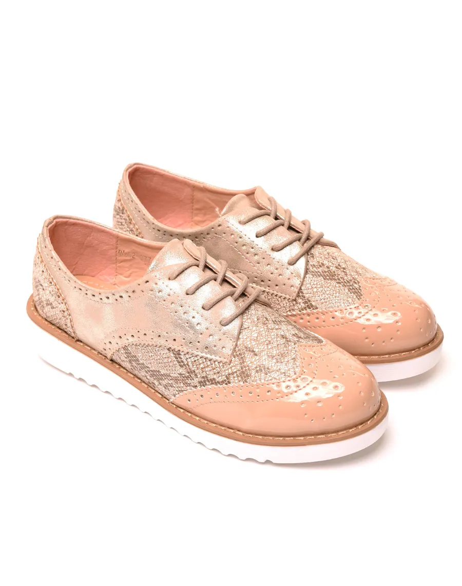 Derbies Bellucci rose pâle à lacets