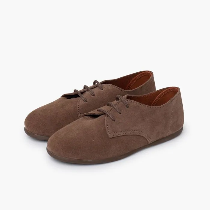 Derbies enfants suède lacets