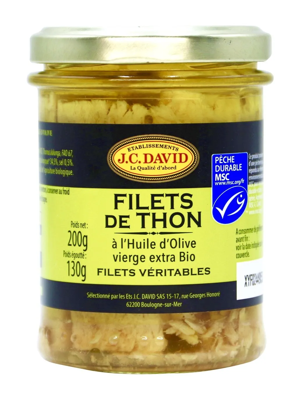 FILETS DE THON À L'HUILE D'OLIVE BIO VIERGE EXTRA
