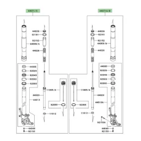 Fourche complète Kawasaki Z750R (2011-2012) | Moto Shop 35