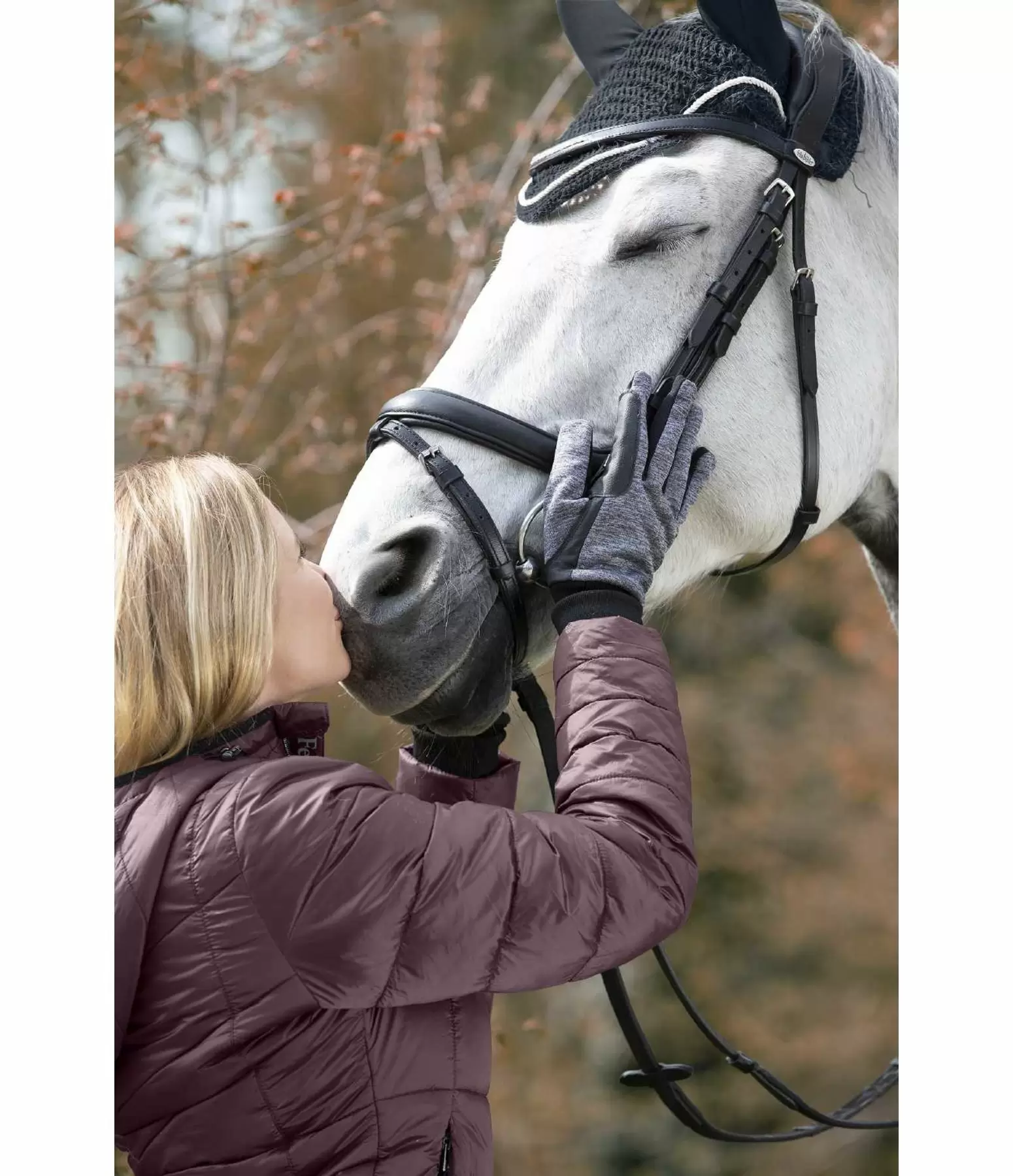 Gants d'équitation d'hiver polaire tricot  Melange