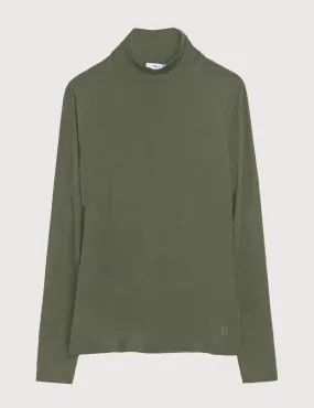 HBT - Transversal | Bella Top Silky Col Cheminée Kaki