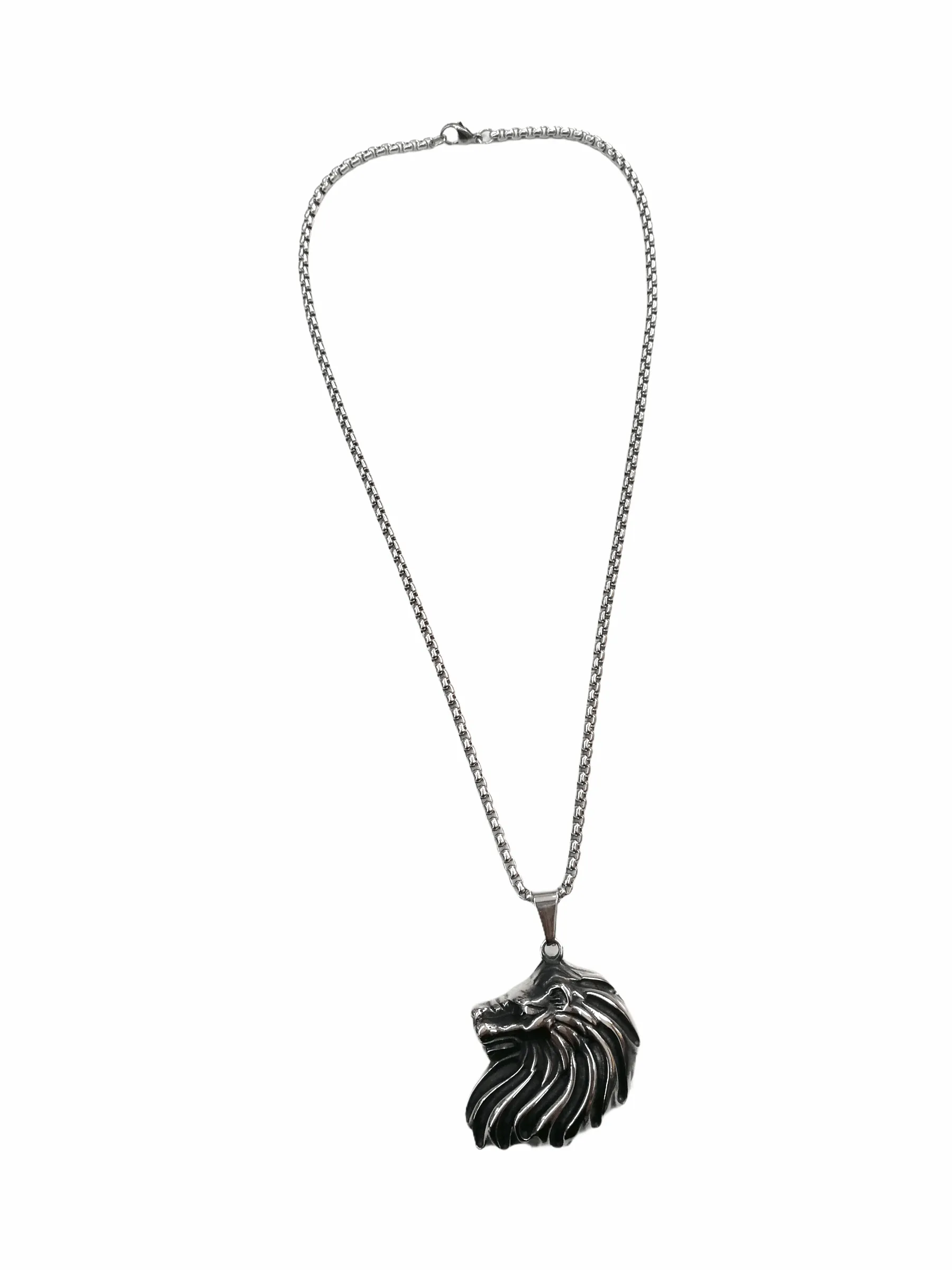 HOMME - Collier pendentif lion INOX (x2)