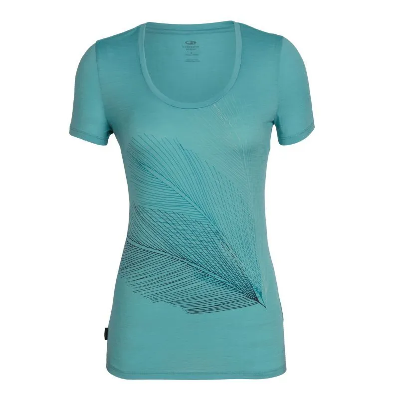 Icebreaker Tech Lite Short Sleeve Scoop Plume - T-shirt en laine mérinos femme I Hardloop | Hardloop