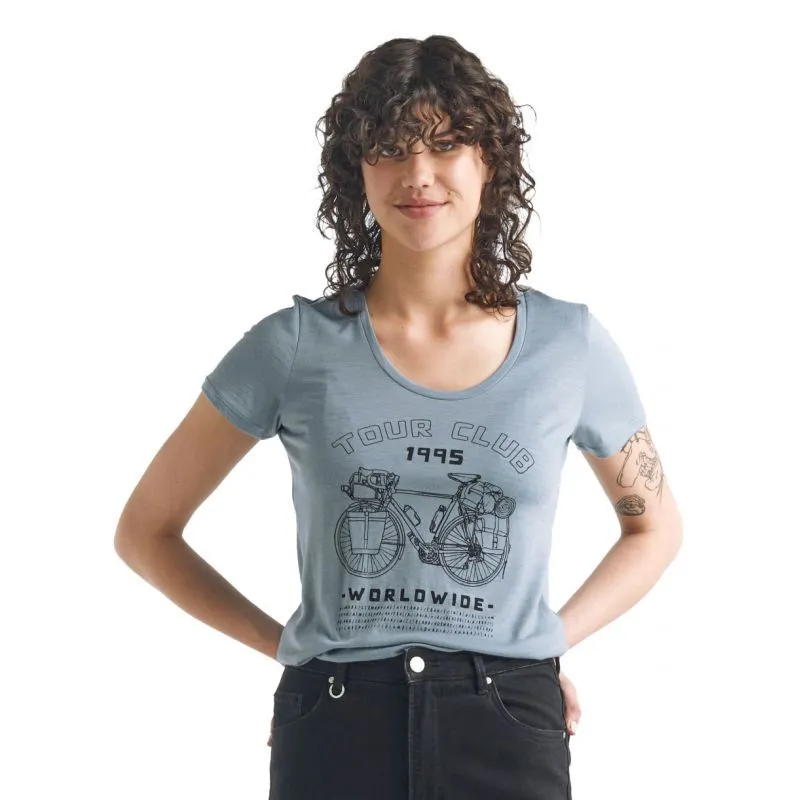 Icebreaker Tech Lite SS Scoop Tour Club 1995 - T-shirt en laine mérinos femme I Hardloop | Hardloop