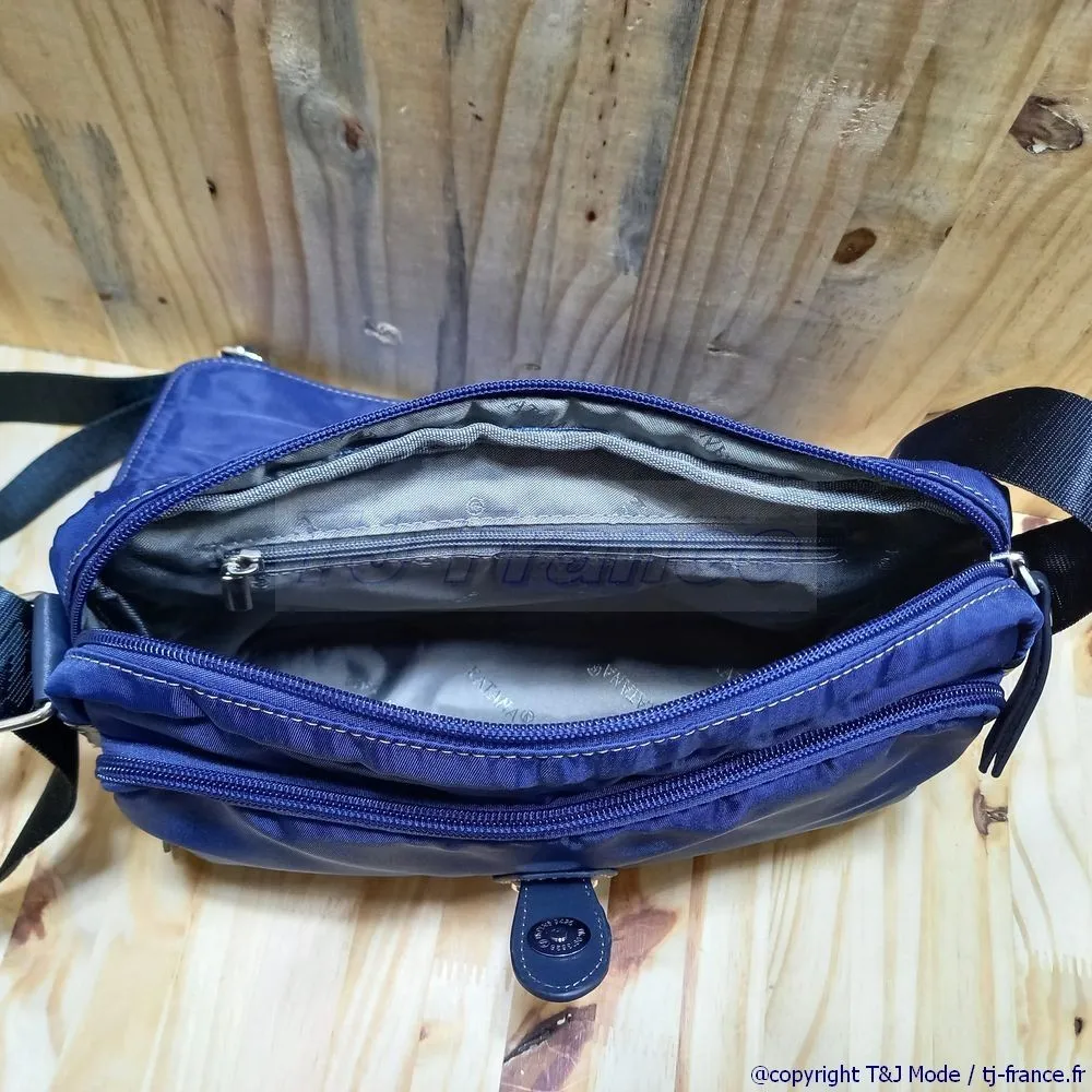 Katana Paris besace femme en nylon garni croûte de cuir de vachette