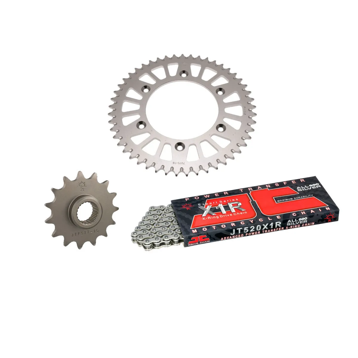 Kit chaine 520 acier JT - 250 FE 2013-2014