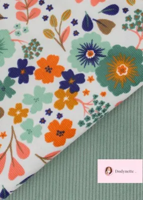 Kit couture trousse Sandra (taille 4) - Velours primavera / velours côtelé lagon