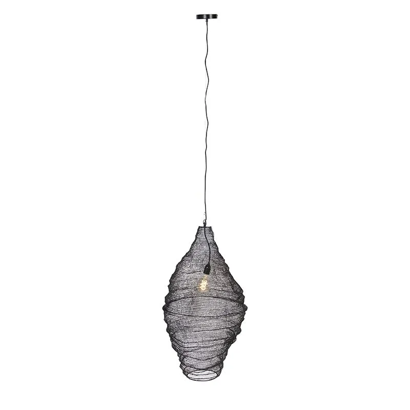 Lampe à suspension orientale noire 90 cm - Nidum