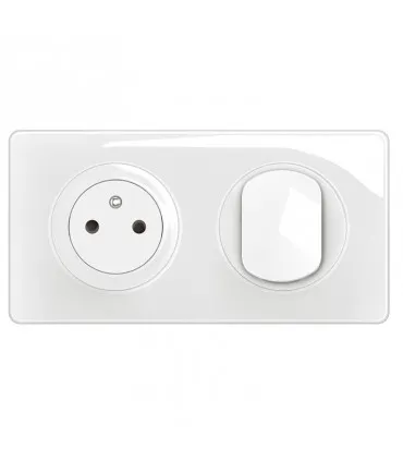 Legrand NC3509 | Prise de courant + interrupteur Céliane Blanc complet