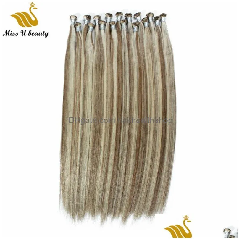 Les Cheveux Humains Tissaient 2 Paquets Remy Tie À Main Tourte De La Main De Haute Qualité Humanhair Extension En Gros Couleur P