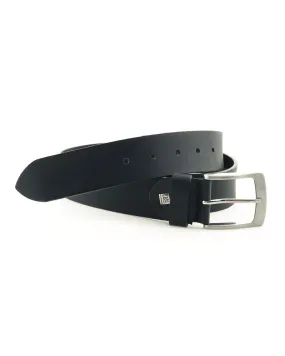 Lindenmann Ceinture grande taille en cuir noir longueur jusqu'à 170 cm - Size-factory
