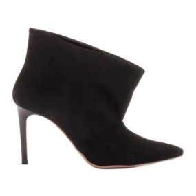 Marco Shoes Épingles en cuir avec devant allongé le noir