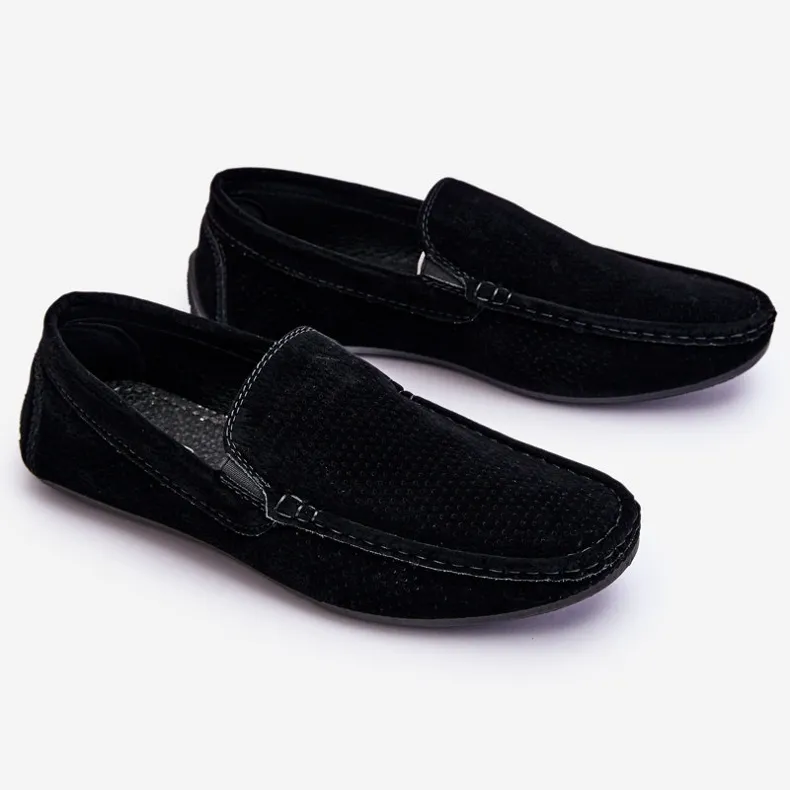 Mocassins en daim classiques pour hommes Noir Felixo le noir